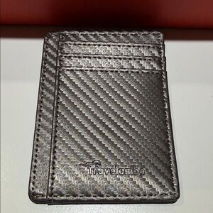 Travelambo Front Pocket Slim Wallet RFID Blocking Carbon Fiber Texture